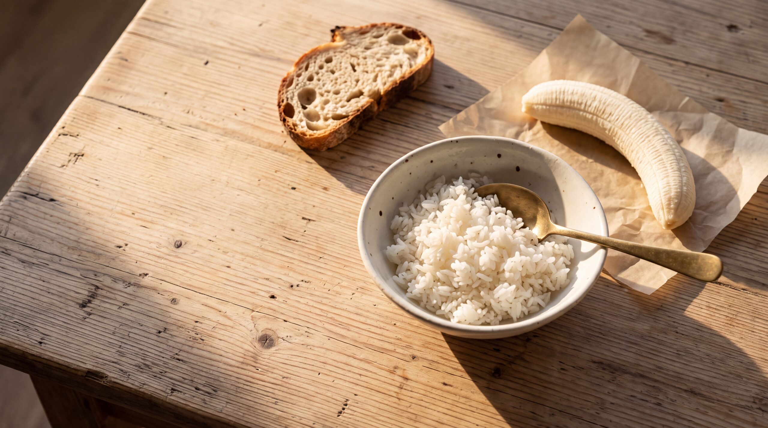 Illustration of foods that may be easier to tolerate during diarrhea